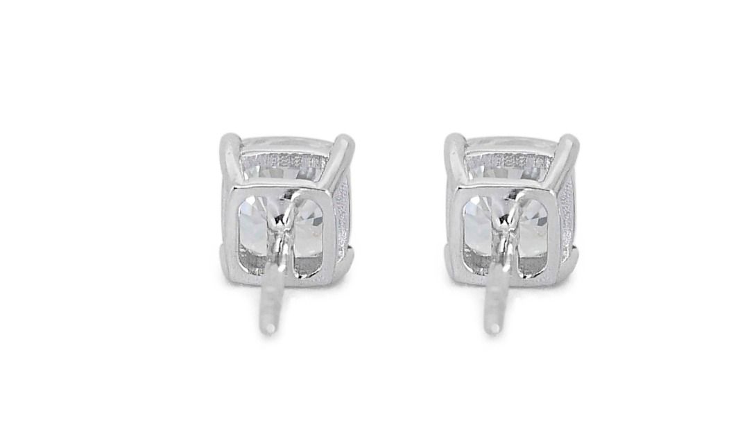 White gold deals square diamond earrings