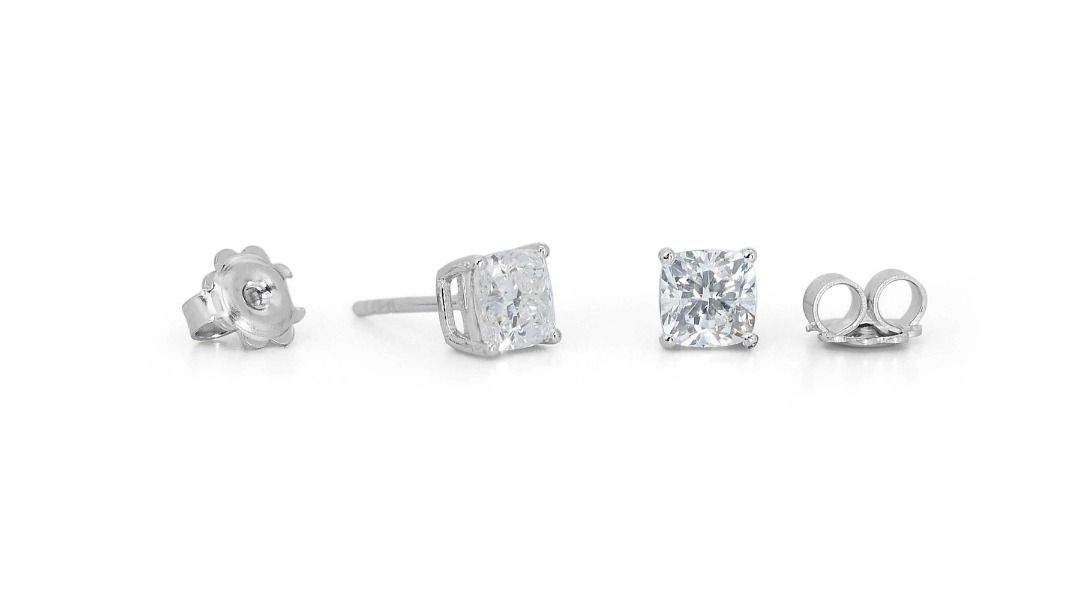 White hotsell square earrings