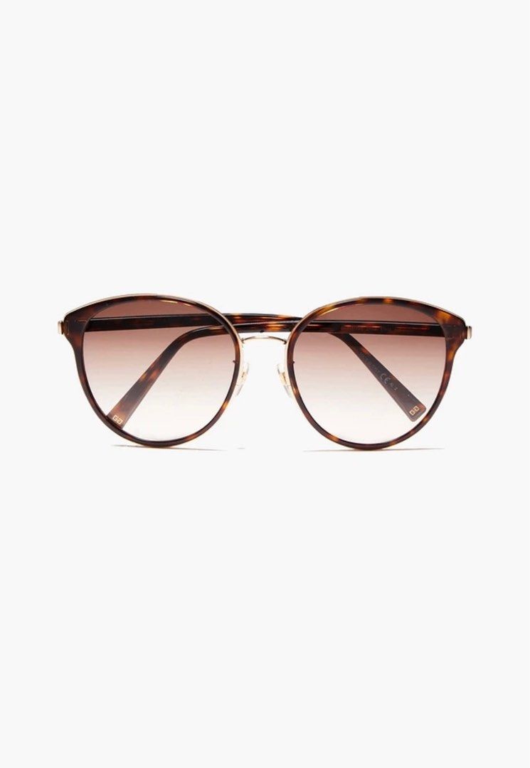 280 GIVENCHY Round frame gold tone and tortoiseshell acetate sunglasses