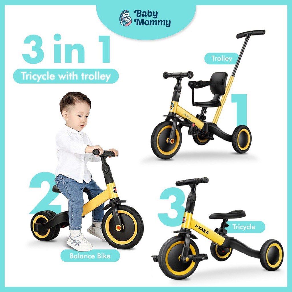 3 in 1 Children Bicycle Tricycle Balance Bike Multifunction