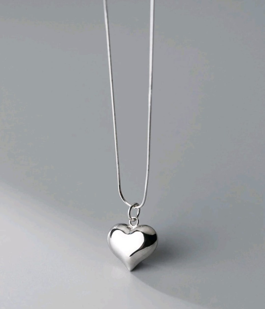 Real silver heart necklace store