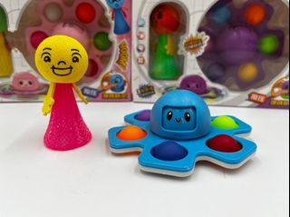 【玩具兄妹】現貨! 指尖陀螺+彈跳小人(盒裝) 戶外彈跳玩具 指尖陀螺 按壓滅鼠 療癒 彈跳玩具 陀螺玩具