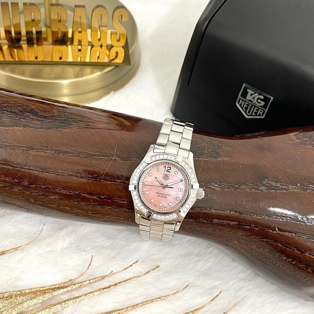 Ladies tag watch with pink face new arrivals