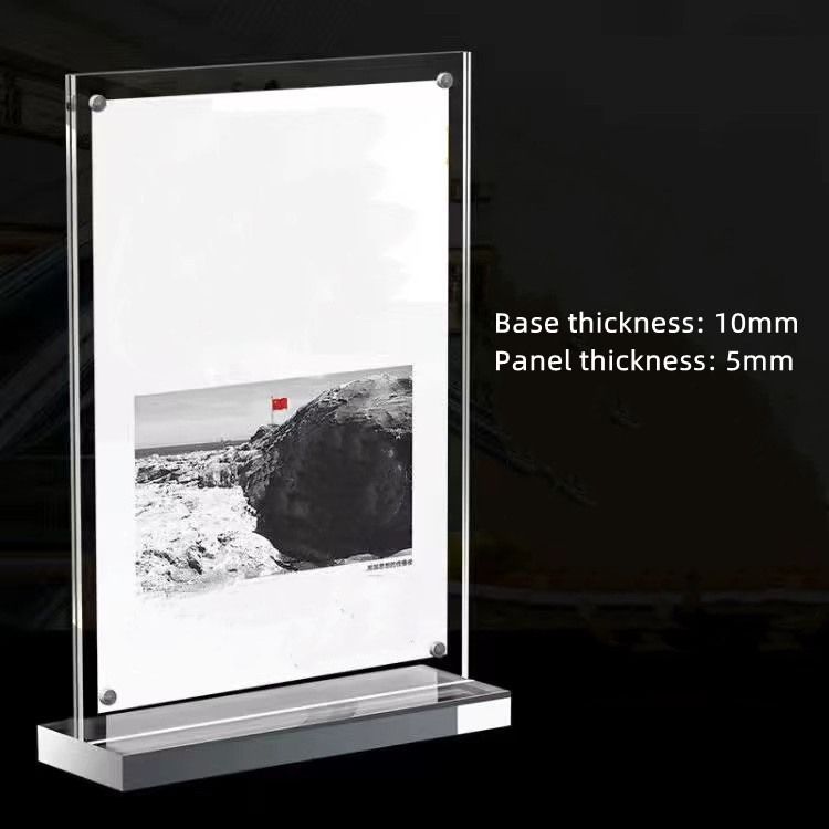 Acrylic T Shape Menu Paper Display Stand Picture Frame with Thick Base ...