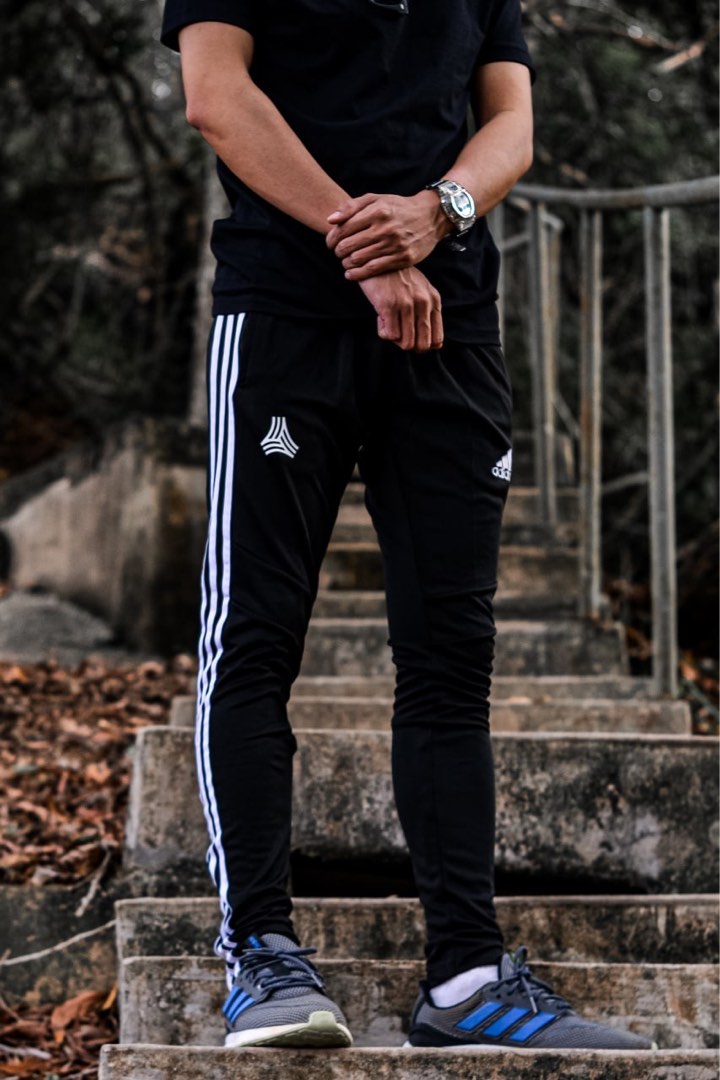 Adidas slim fit tango tapered mens training tracksuit zip bottoms pants sports top
