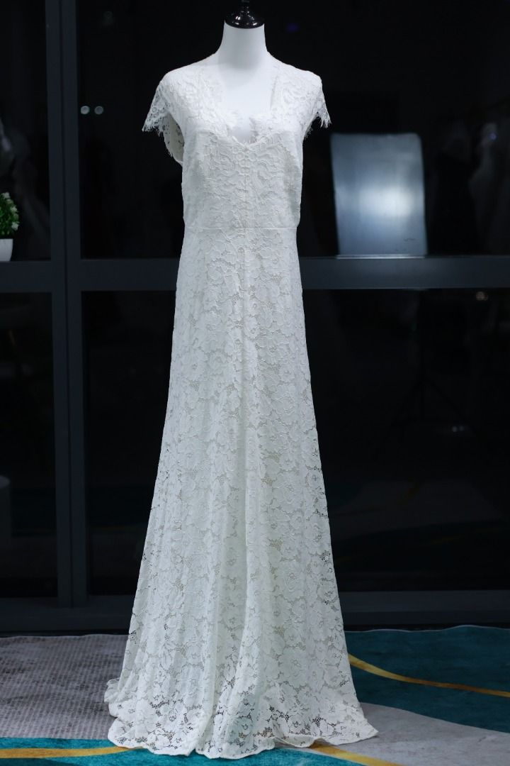 AL1020 A Line Gown White ROM Plus Size Wedding Dress for Sale