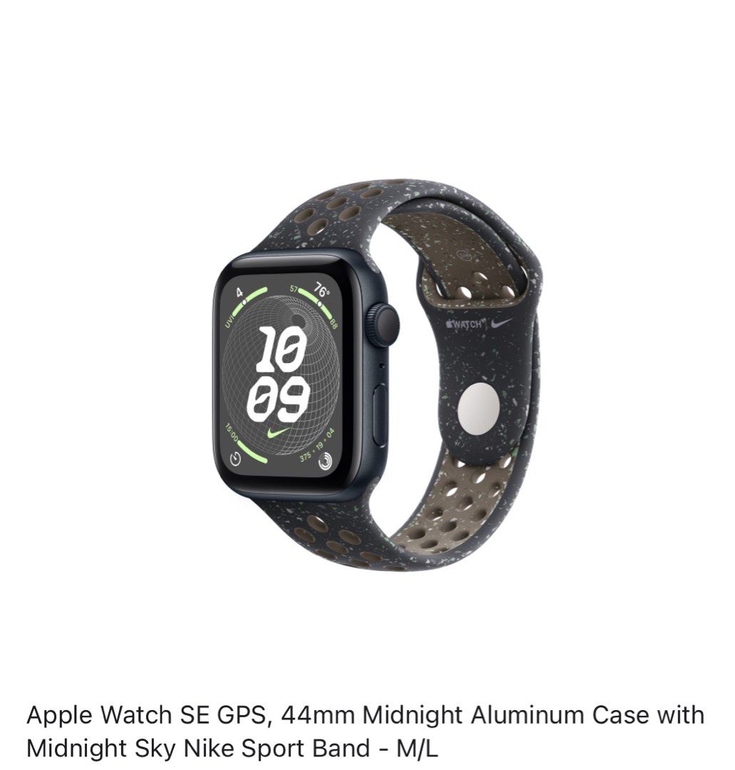 Apple Watch SE GPS 44mm Midnight Aluminum Case with Midnight Sky