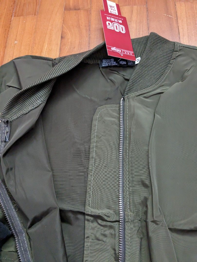 Green Army Bomber Jacket with Sustainable Streetwear Design main image 1