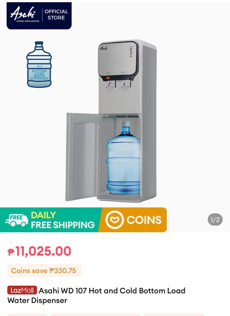 Asahi Bottom loading water dispenser, TV & Home Appliances, Kitchen