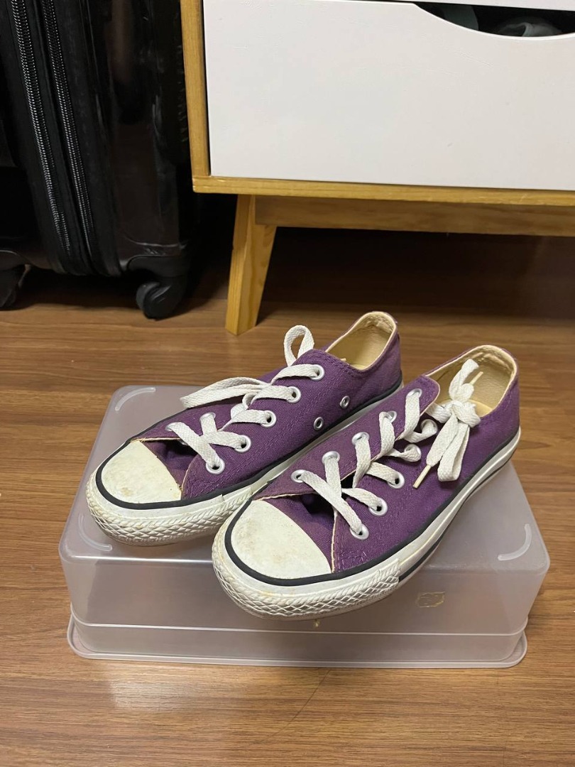 Authentic Converse All Star Low Sneakers in Dark Purple