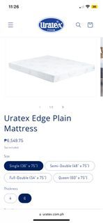 BN Uratex Edge Plain Mattress 6” Single (36” x 75”)