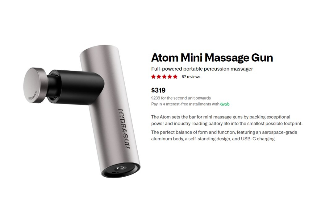 Hydro clearance massage gun