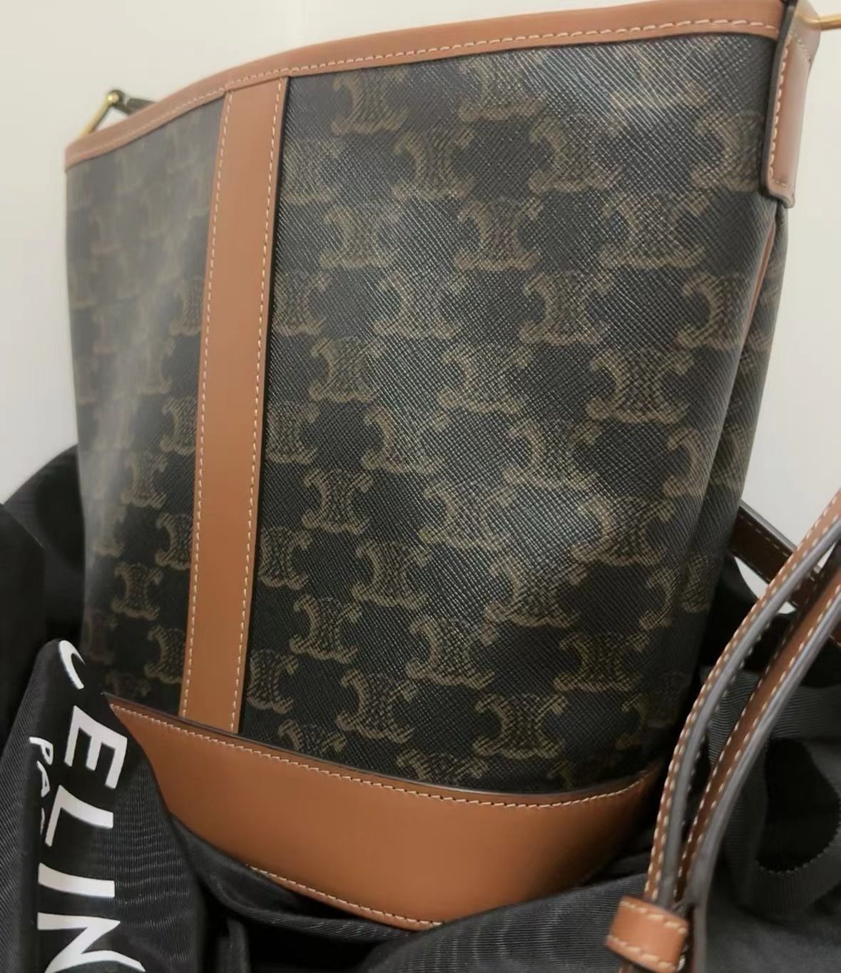 CELINE Triomphe Canvas Small Bucket Bucket type Crossbody Shoulder