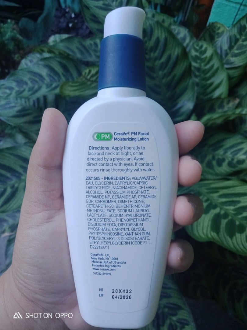 CeraVe PM Facial Moisturizing Lotion (Category: Face Care) located in Quezon City. Submitted by purple_haven (Listing ID 1270249323, Image 3). Description: box is a bit dented na cerave pm facial moisturizing lotion bnew with box 89 ml.