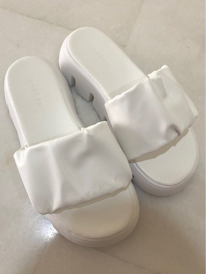 White platform best sale slides