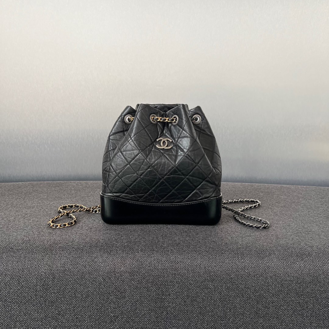 Chanel Gabrielle Backpack Small Calfskin Black, Luxury, Bags & Wallets