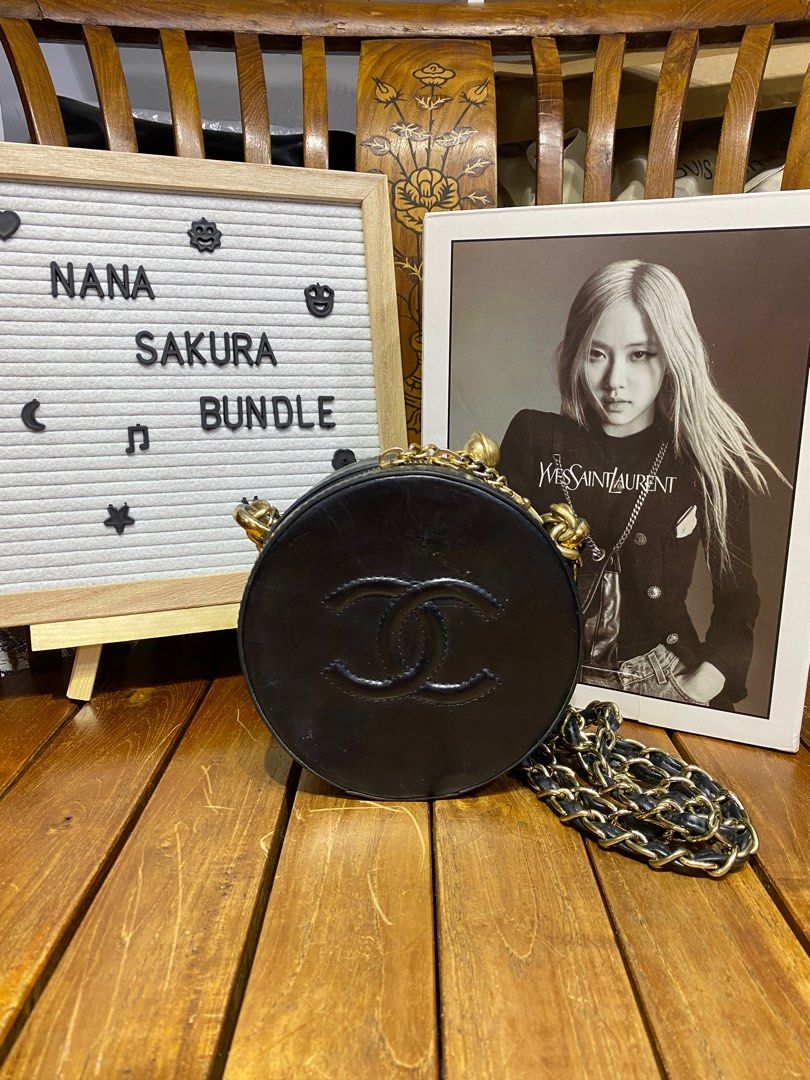 Chanel black sales round bag