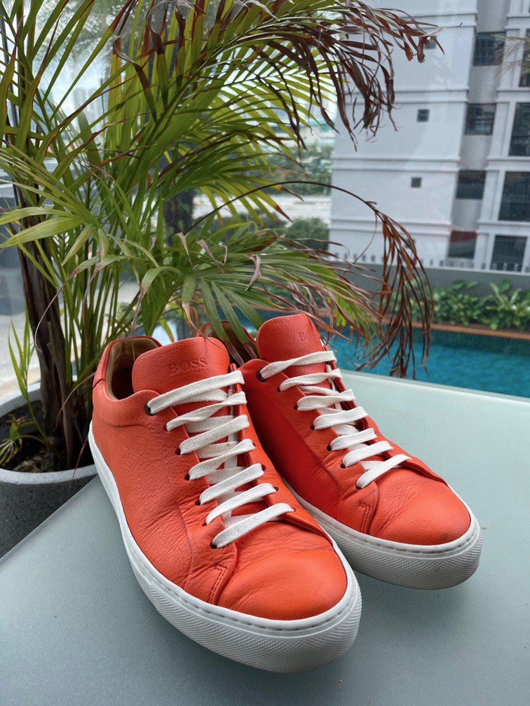CNY SALE Boss Leather Cupsole Trainers Shoes AUTHENTIC Men s