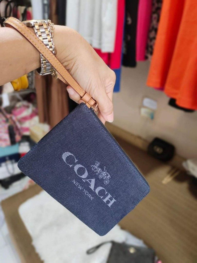 Coach denim wristlet