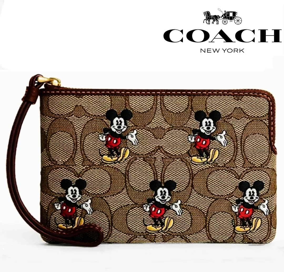 Coach mickey mouse wristlet discount