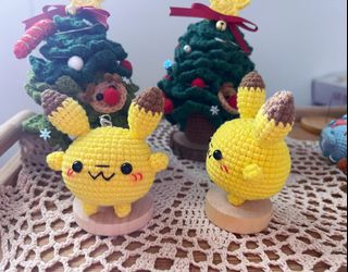 Amigurumi Mini Pokemon Crochet Pokemon Keychains Charmander Bulbasaur  Squirtle Gengar Snorlax Jigglypuff 
