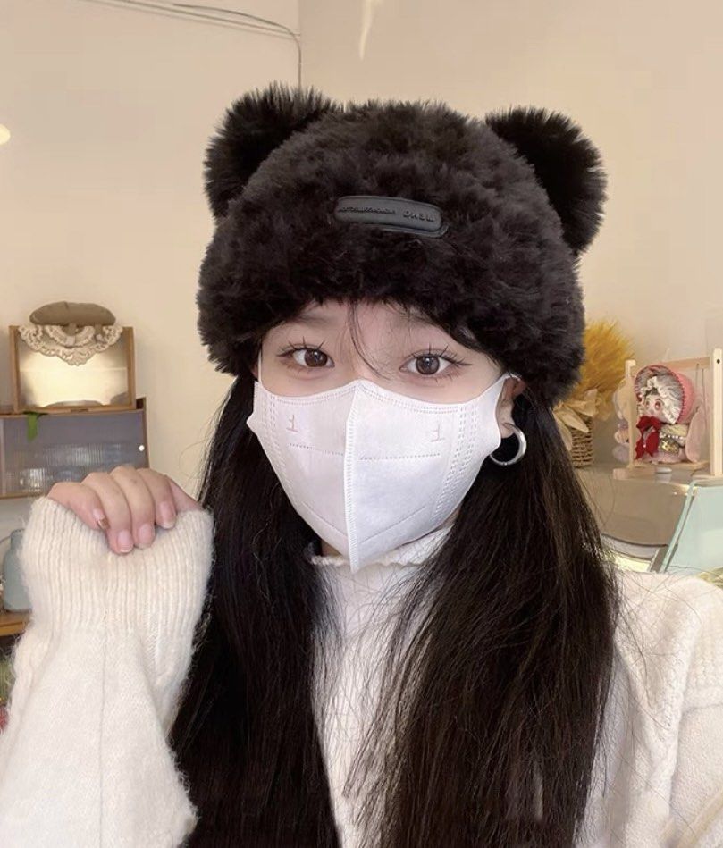 Cute Plush Wool Teddy Bear Ear Hat Women s Fashion Watches