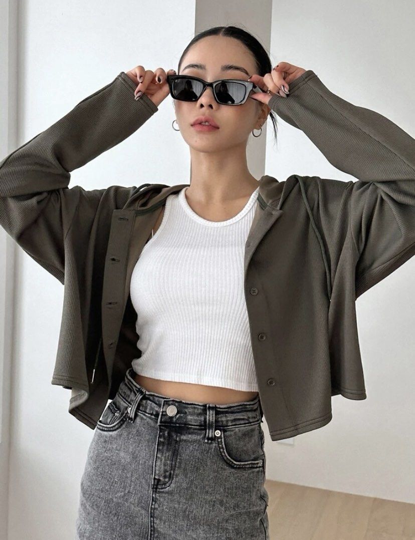 Army cropped hoodie shop