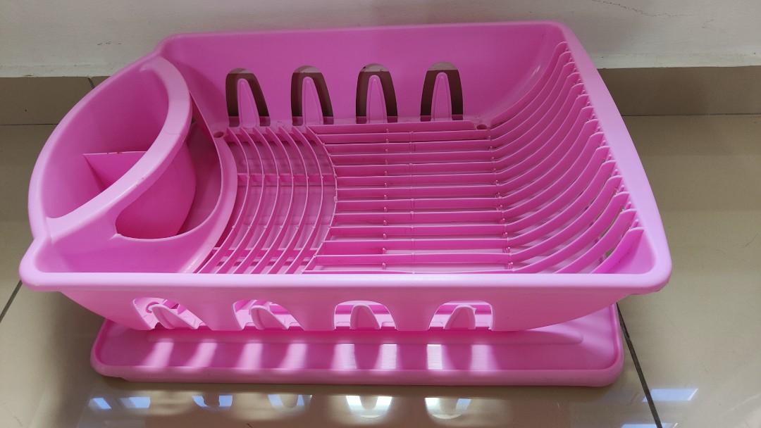 Dish Rack With Drainer (Used), Furniture & Home Living, Bathroom ...