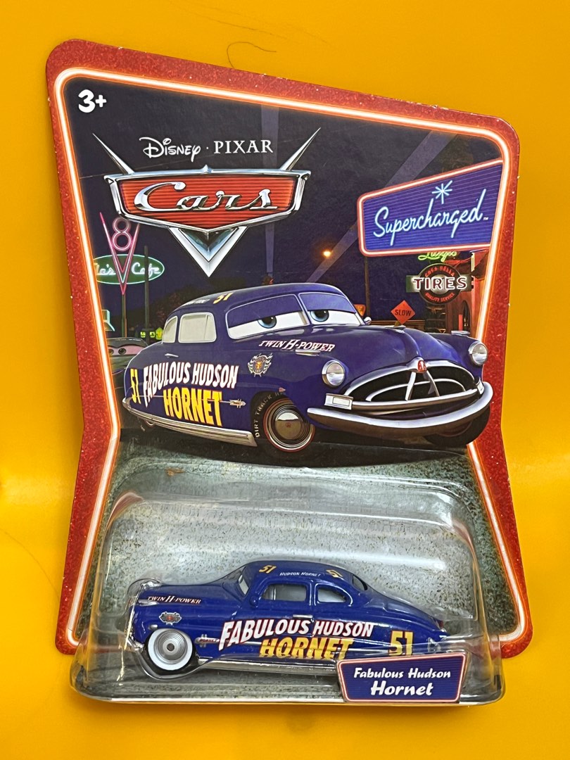 Disney Cars Movie FABULOUS HUDSON HORNET Supercharged Die Cast Toy