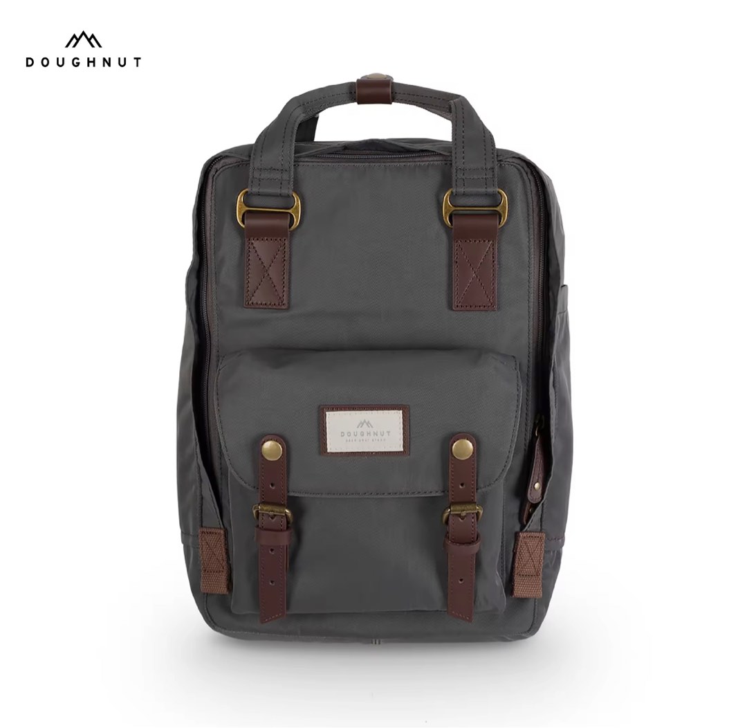 Doughnut Macaroon 16L Backpack in Charcoal, Women's Fashion, Bags