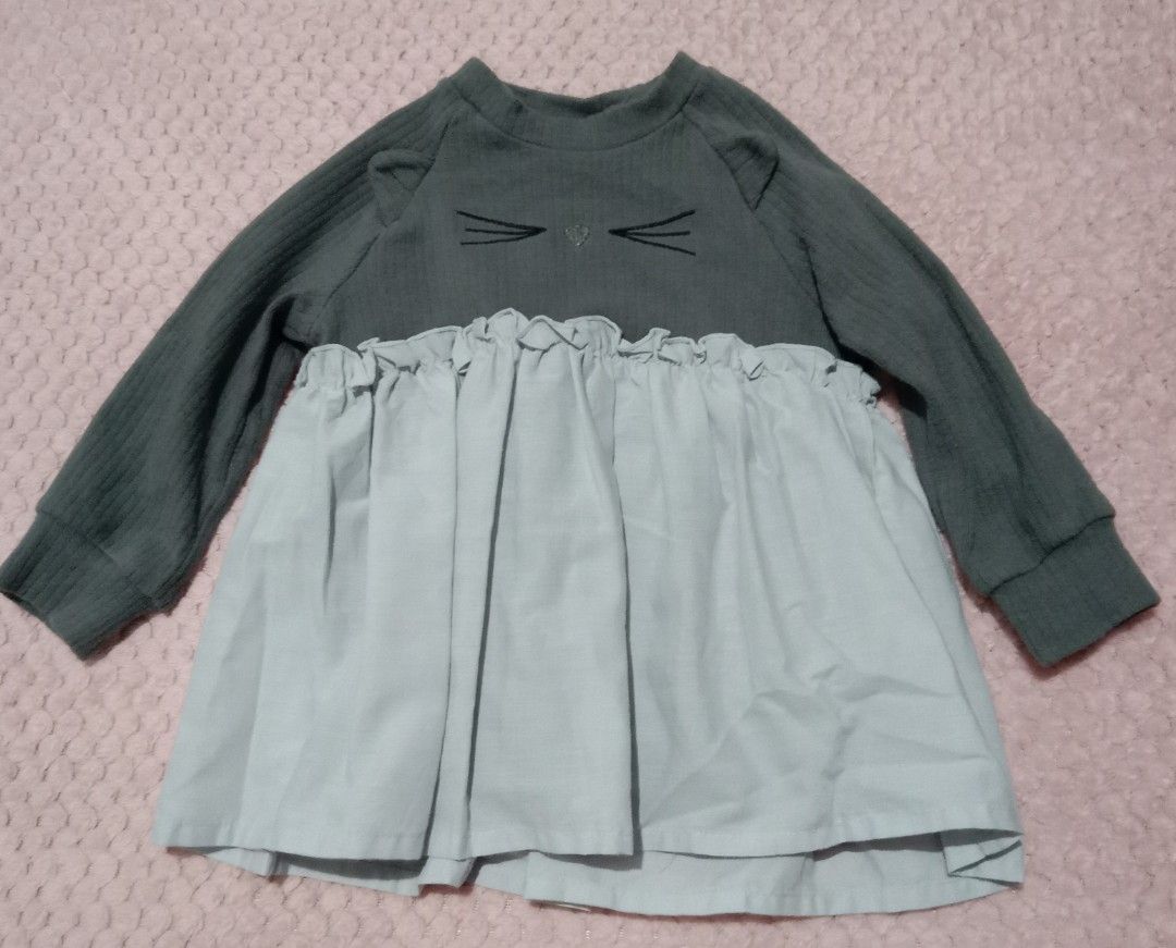 Dress for baby (Category: Babies & Kids Fashion) located in Bacoor. Submitted by knotdys (Listing ID 1270161833, Image 1). Description: 80 on tag fits 1-2 years old see photos when worn with 16-month old.
