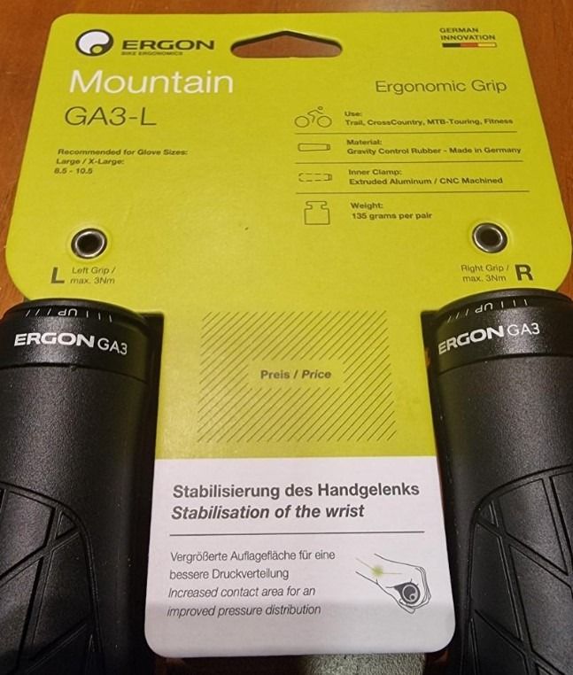 Free Delivery Ergon GA3 L Black Large Grip with ergonomic palm support for hybrid Road folding Birdy Brompton Other colours available