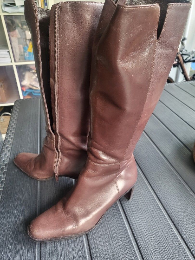 Etienne Aigner Women Genuine Leather High Boots Fashion Boots Women