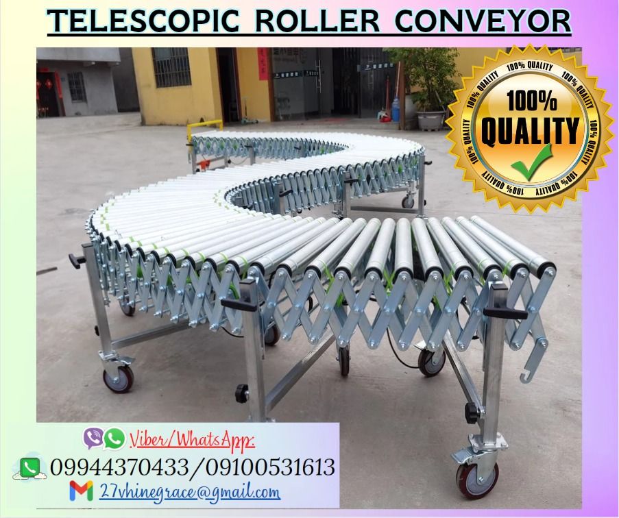 flexible manual roller conveyor telescopic stainless steel gravity