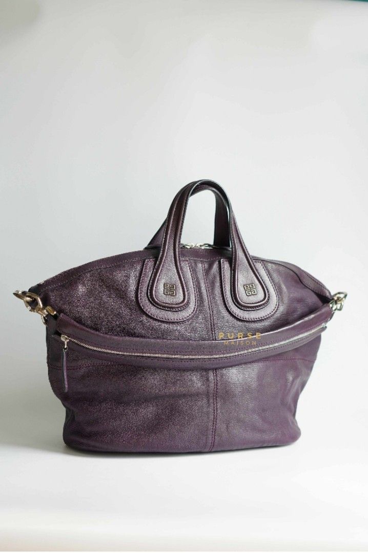 Givenchy Nightingale Plum Medium Grained Leather (Category: Luxury Bags & Wallets) located in Taguig. Submitted by pursemaison (Listing ID 1270164823, Image 1). Description: Givenchy Nightingale Plum Medium Grained Leather ✨Php 39,000 *Additional 4.4% for straight credit card payments *Available for 3 months layaway with 1% interest per month *BDO credit card up to 36 mos & Citibank credit card up to 24 mos (with interest) CONDITION: Preloved con