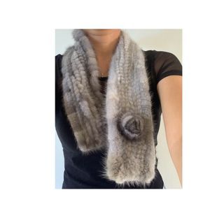 Gray fur shawl
