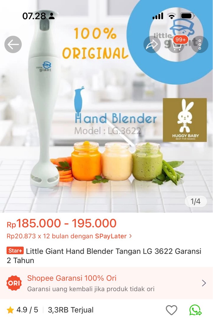 Hand blender MPASI, Makanan & Minuman, Makanan Instan di Carousell