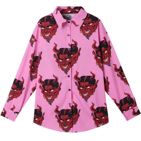Harajuku devil longsleeve (Category: Longsleeves) located in Taguig. Submitted by dropthatstuffph (Listing ID 1270140703, Image 1). Description: Size: onesize with minimal pen stain.