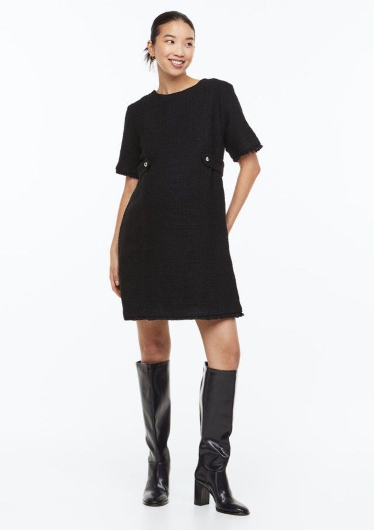 H&m black shift dress top
