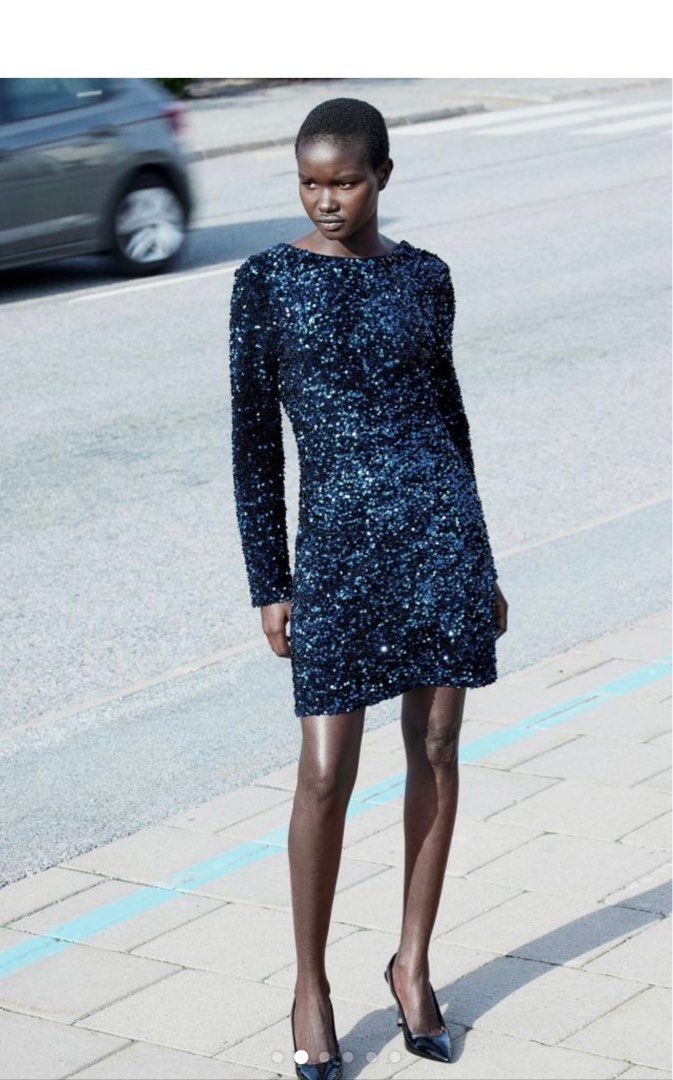 H&m black outlet sequin dress