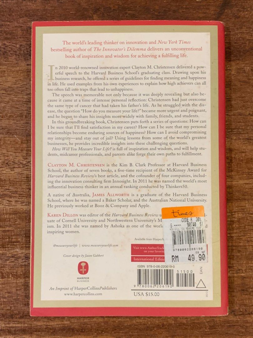 How Will You Measure Your Life Book By Clayton M Christensen James How will you measure your life book by clayton m christensen james