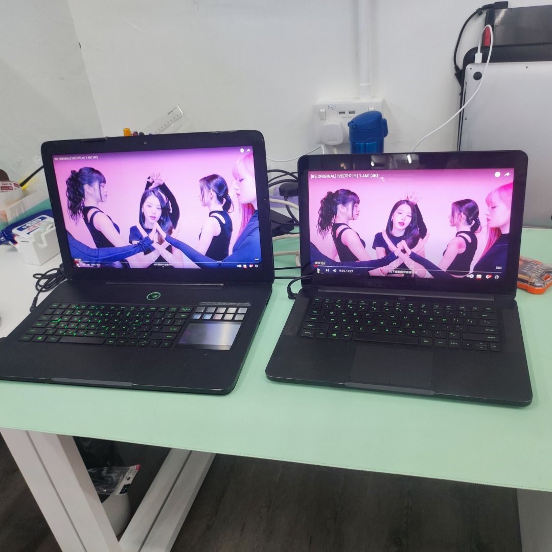 兩部高質Razer雷蛇電競razer blade pro i7 17吋(17.3吋)及14吋Razer打機電腦gaming HQ高效高階CPU ...