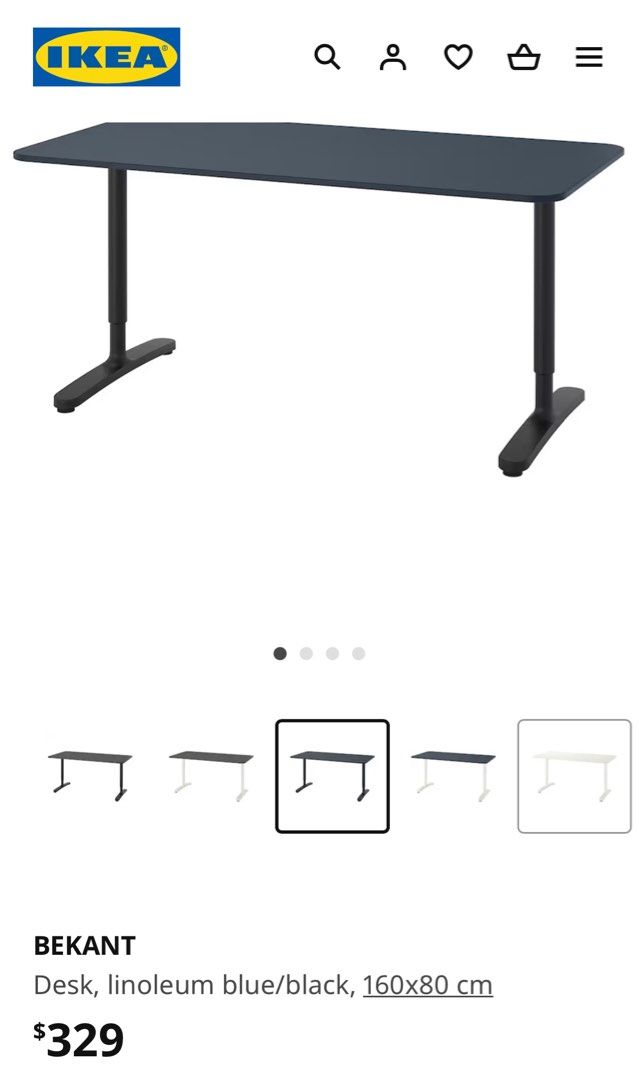 IKEA Bekant office desk, Furniture & Home Living, Furniture, Tables