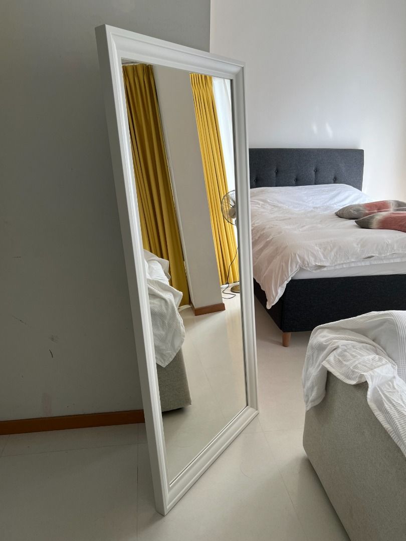 IKEA TOFTBYN fulllength Mirror, white, 165 x 75 cm, Furniture & Home