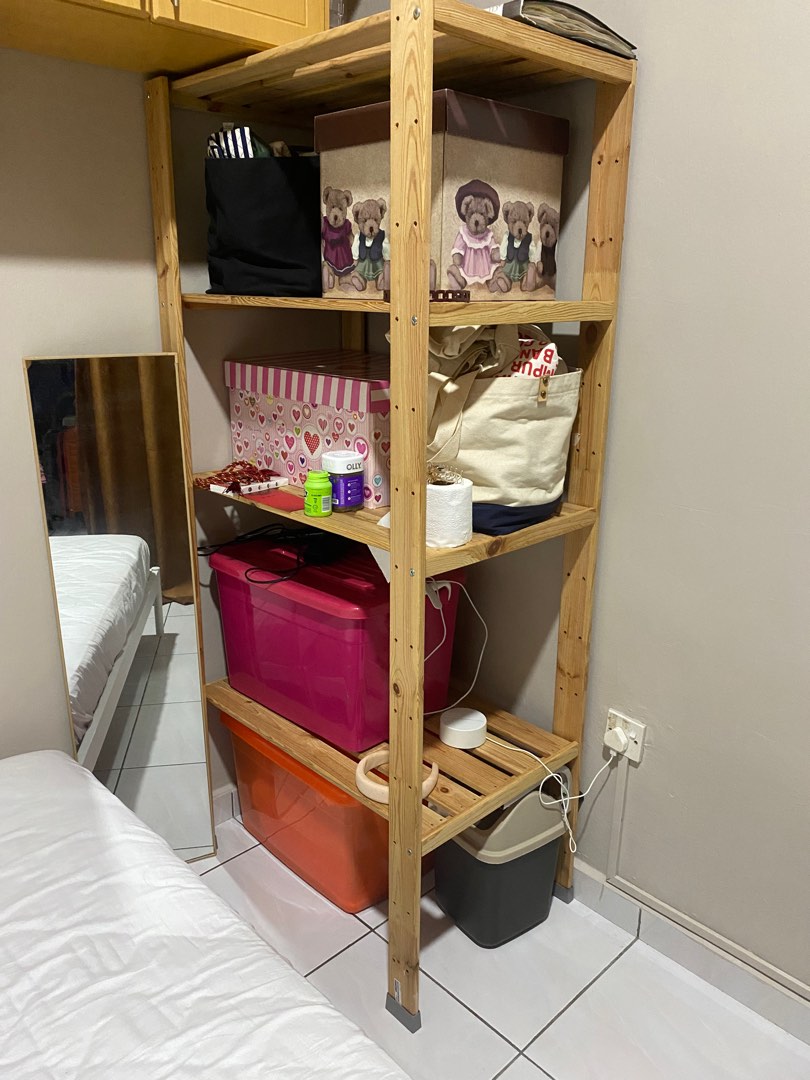 Ikea Wood Shelf Rack, Furniture & Home Living, Furniture, Shelves, & Racks on Carousell