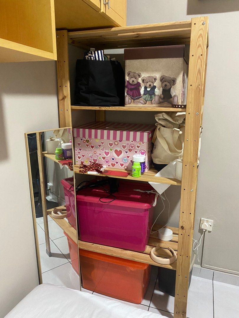 Ikea Wood Shelf Rack, Furniture & Home Living, Furniture, Shelves