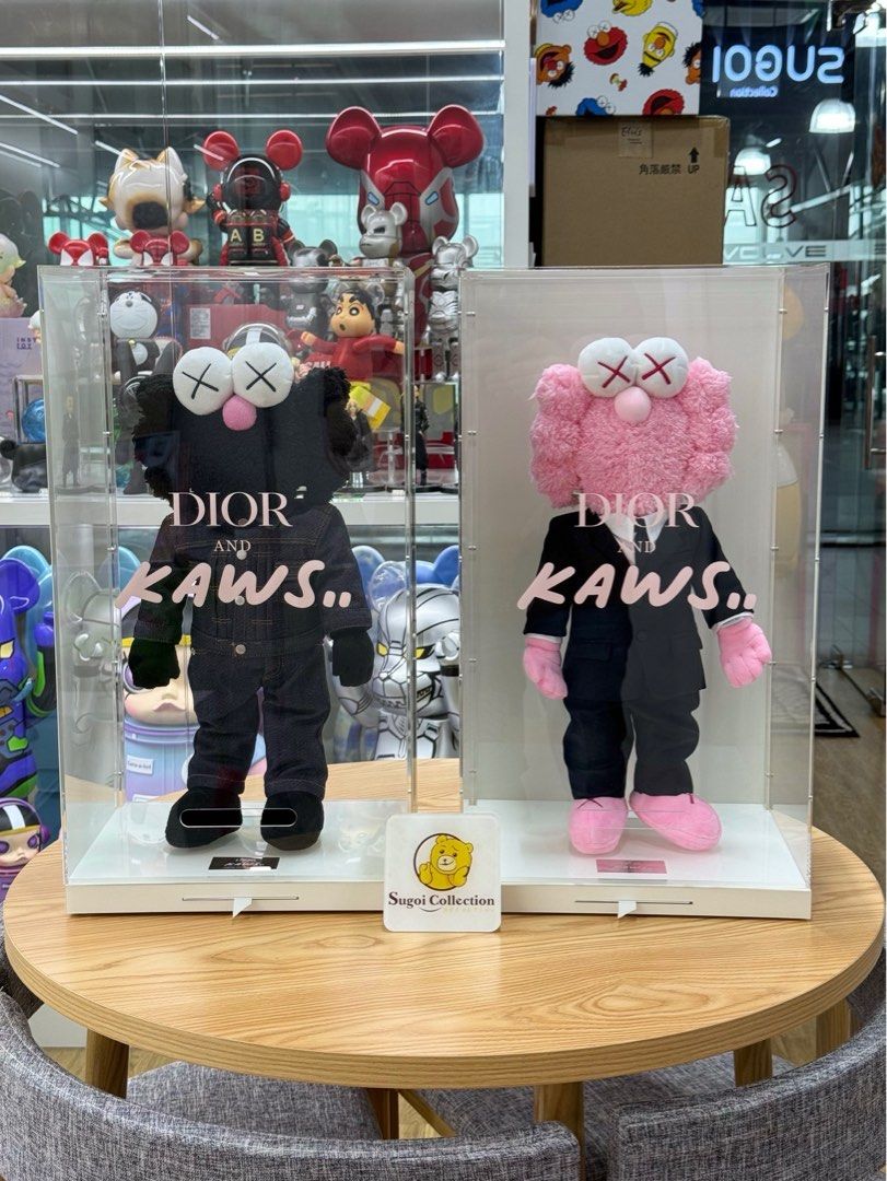 In Stock Kaws x Dior BFF Plush Set of 2 Pink Black Limited to 500pcs worldwide numbered and come with authenticity card
