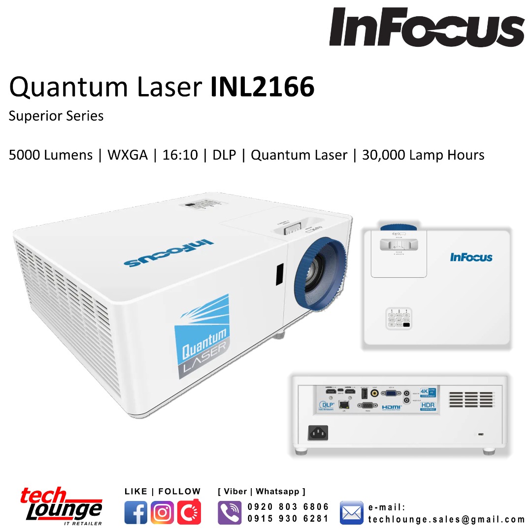 INFOCUS QUANTUM LASER INL2166 PROJECTOR - 5000 Lumens | WXGA | 16:10 ...