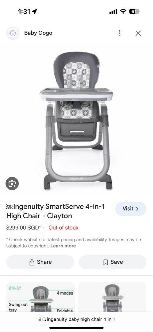 Ingenuity high best sale chair smart serve