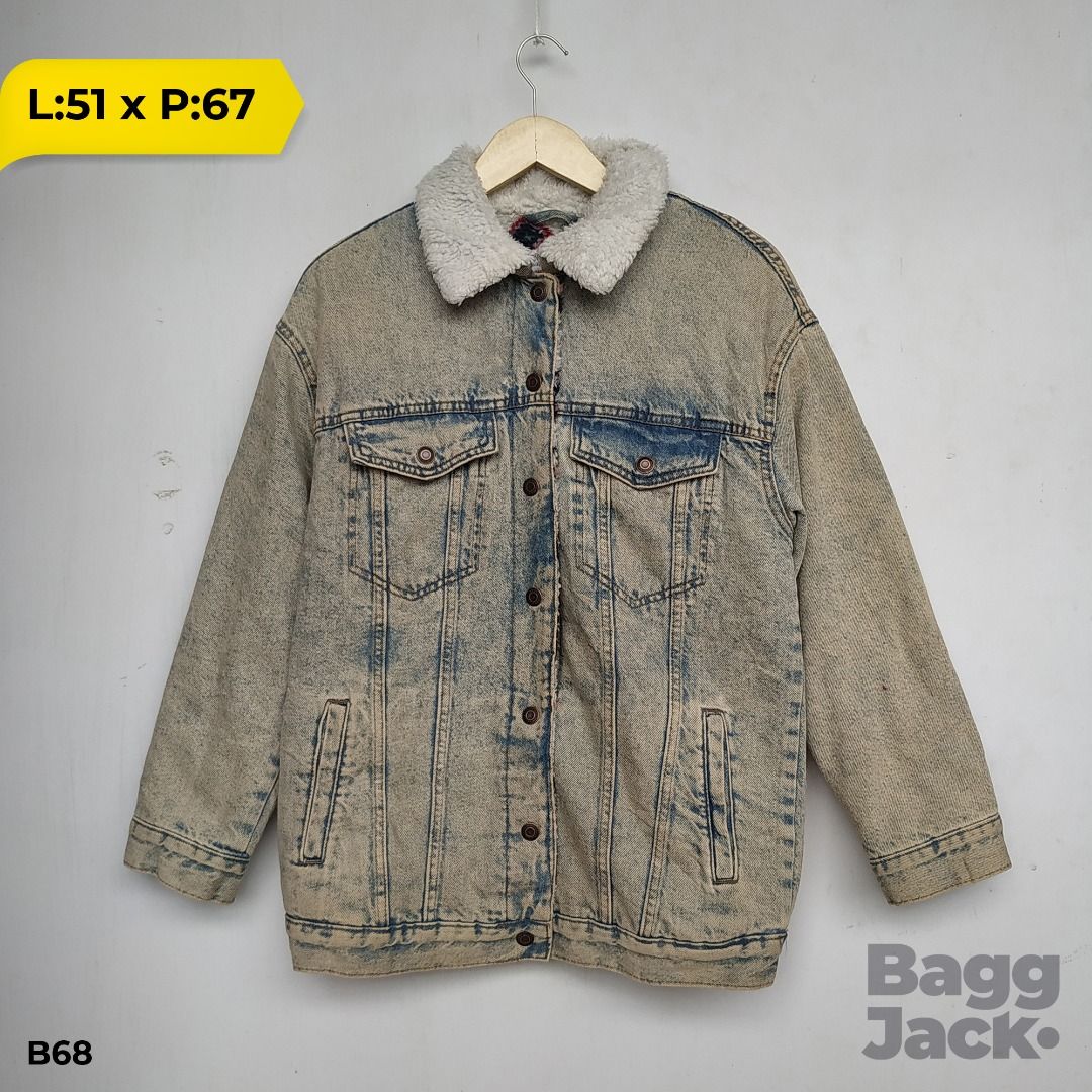 Jaket denim bershka sales